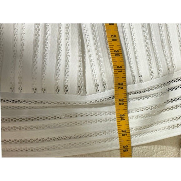 NWT J Crew White Eyelet Lace V Neck Sleeveless Fit Flare Midi Dress Coastal 0 0 - Picture 13 of 14